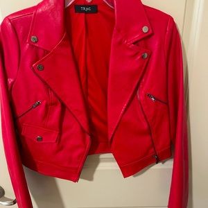 Red leather jacket size small